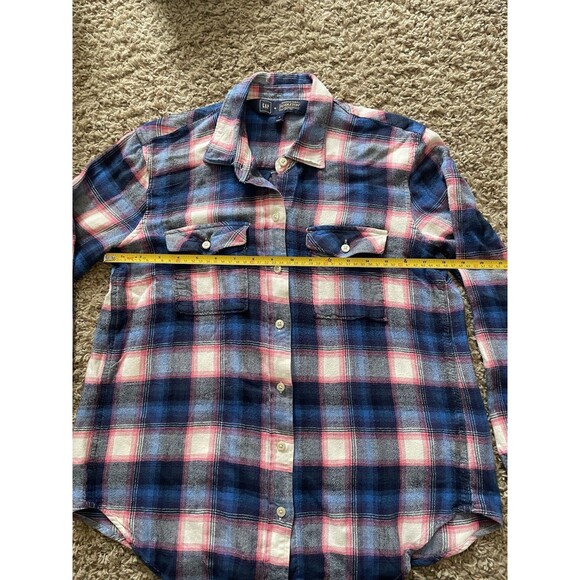 Gap + Pendleton Flannel Shirt, Blue And Pink Flannel, SUPER SOFT, Women’s Size M - Picture 7 of 8